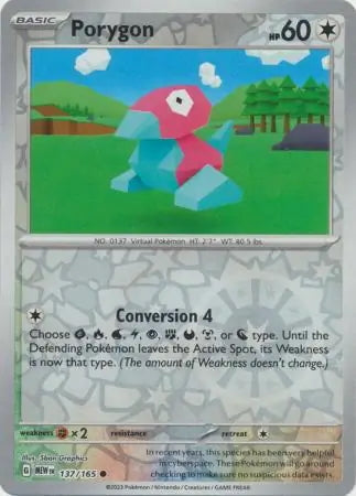 151 Set Porygon #137/165 reverse holo